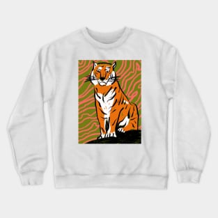 A tiger sitting on the rock! Crewneck Sweatshirt